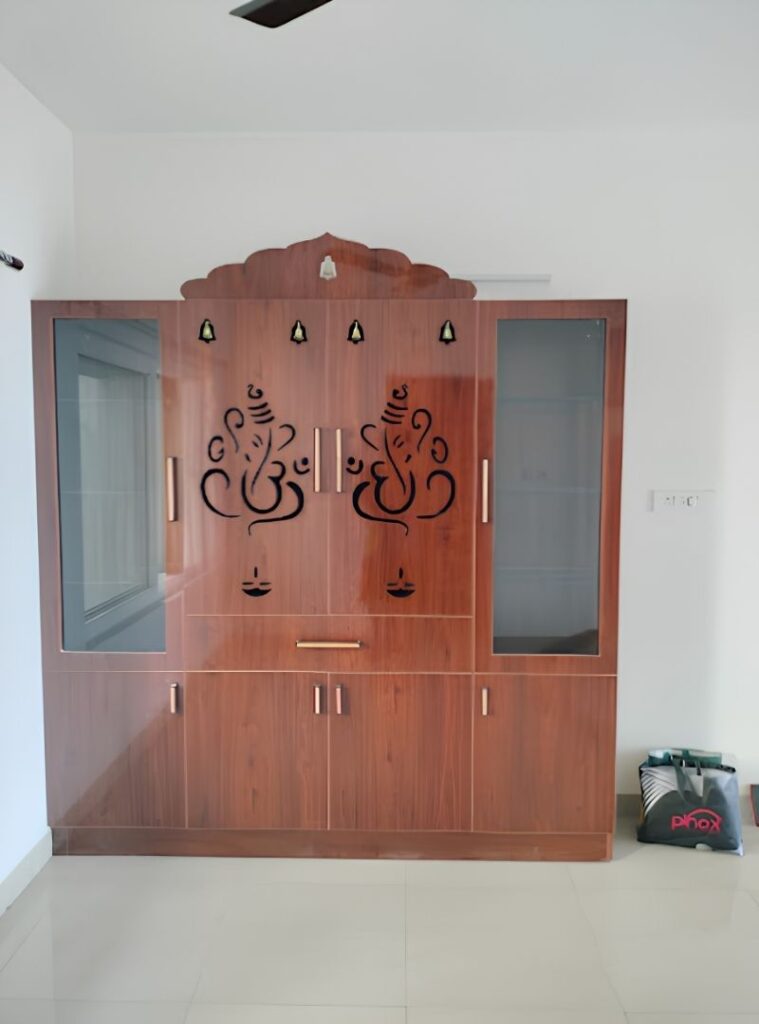 Wooden pooja unit with glass doors, House Decors, Chennai